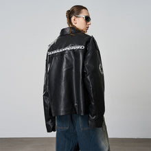 Load image into Gallery viewer, Stitching Leather Motor Jacket
