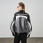Retro Stitched Racing Leather Jacket