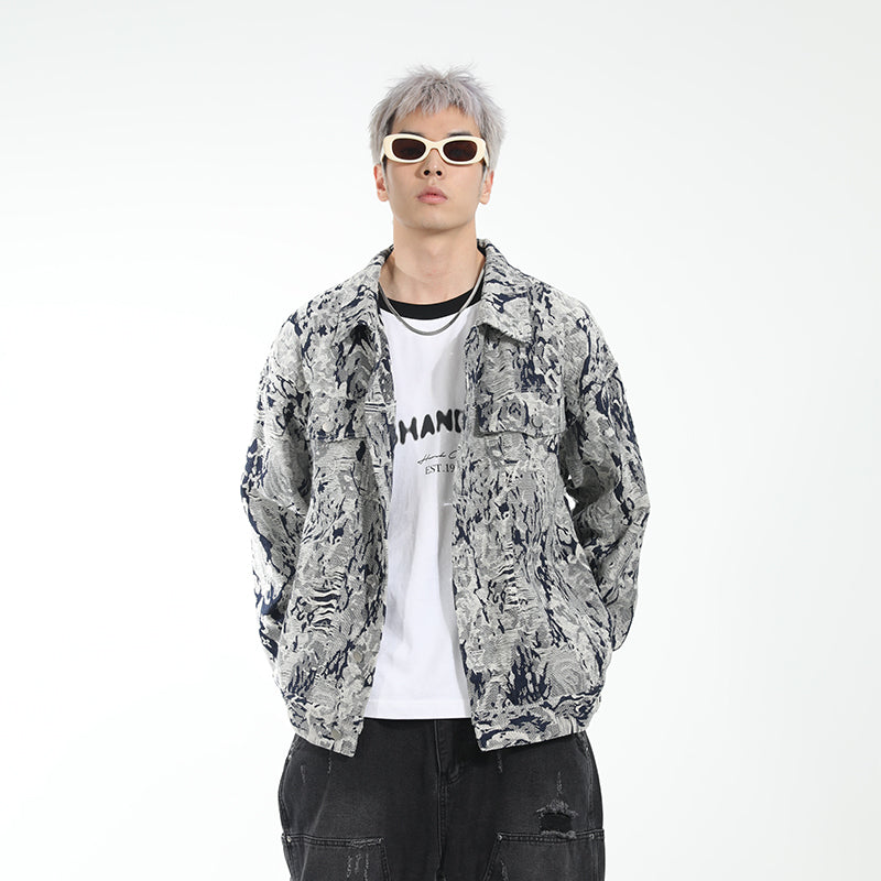 Tie Dyed Full Print Denim Jacket