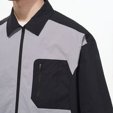 Load image into Gallery viewer, Contrast Stitching Deconstructed Zipper Shirt
