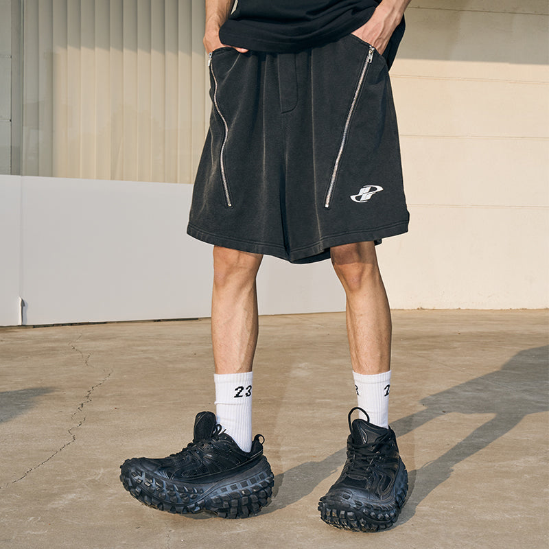 Zipper Loose Casual Shorts