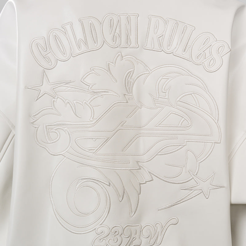 Golden Rules Embossed Leather Jacket – Harsh and Cruel