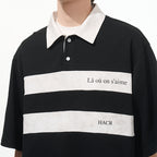 Striped Printed Logo Polo Shirt