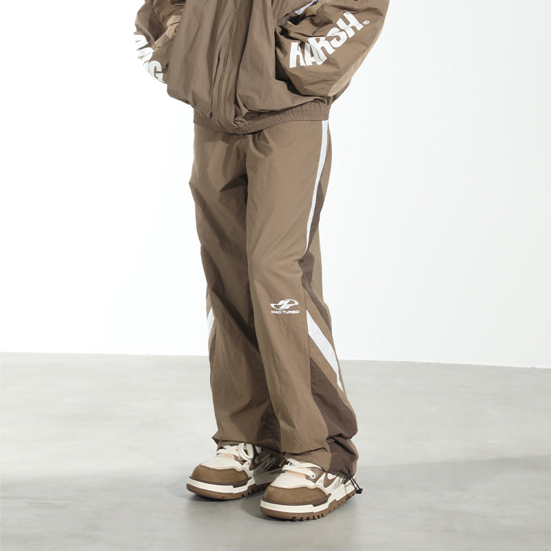 Contrast Stitched Adjustable Racing Trousers