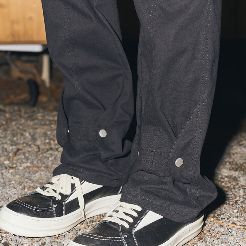 Buttons Flared Suit Trousers