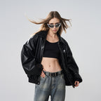 Motorcycle Loose Leather Jacket