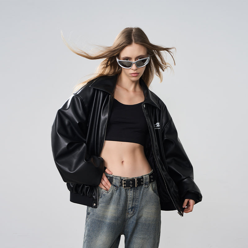 Motorcycle Loose Leather Jacket