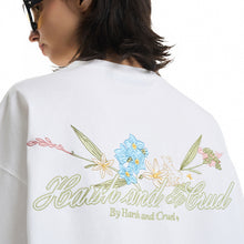 Load image into Gallery viewer, Retro 3D Floral Embroidered Tee
