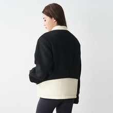 Load image into Gallery viewer, PU Leather Stitched Sherpa Jacket
