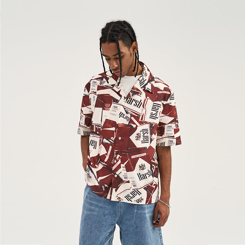Cigarette Packs Cuban Shirt