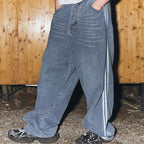 Washed Baggy Track Denim