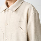 Stitched Pocket Woolen Shirt Jacket