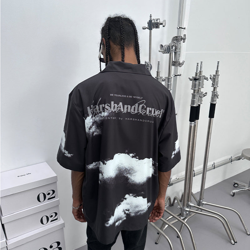 Clouds Logo Printed Cuban Shirt