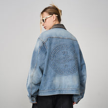 Load image into Gallery viewer, Embossed Logo Denim Jacket
