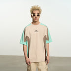 Contrast Color Stitching Logo Tee