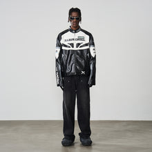 Load image into Gallery viewer, Retro Splicing Leather Racing Jacket
