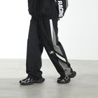 Contrast Stitched Adjustable Racing Trousers