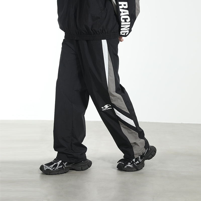 Contrast Stitched Adjustable Racing Trousers