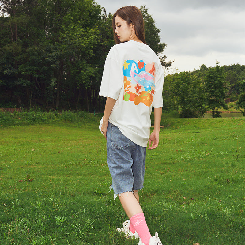 Cartoon Logo Printed Tee
