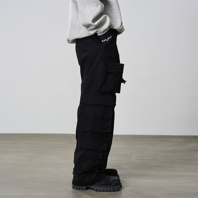 3D Multi Pocket Straight Trousers