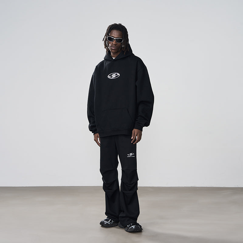 Metal Printed logo Loose Hoodie