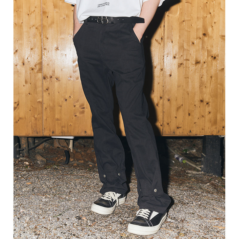 Buttons Flared Suit Trousers