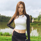 Raglan Metal Logo Crop top