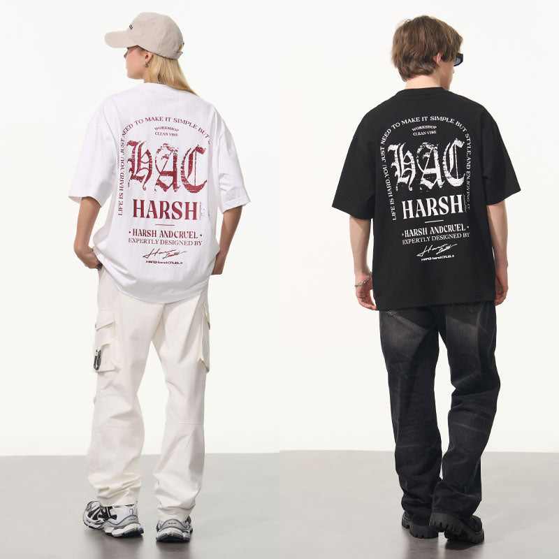 Ruined Gothic Logo Slogan Printed Tee