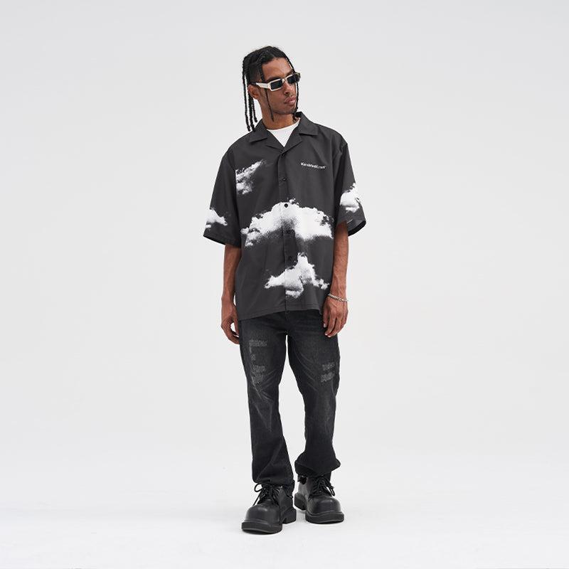 Clouds Logo Printed Cuban Shirt