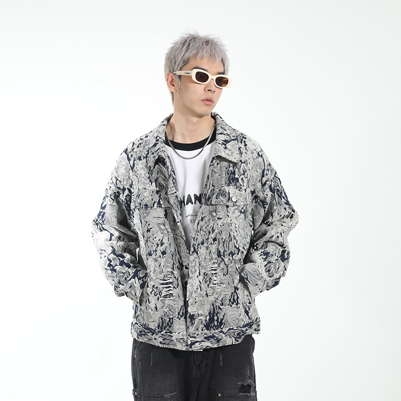 Tie Dyed Full Print Denim Jacket