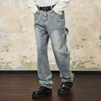 Double Knee Straight Jeans