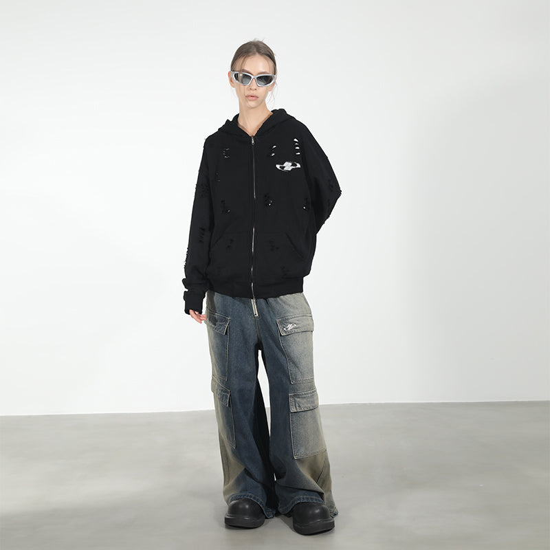 White Noise Destroyed Hoodie