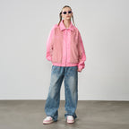 Embroidered Corduroy PU Leather Jacket