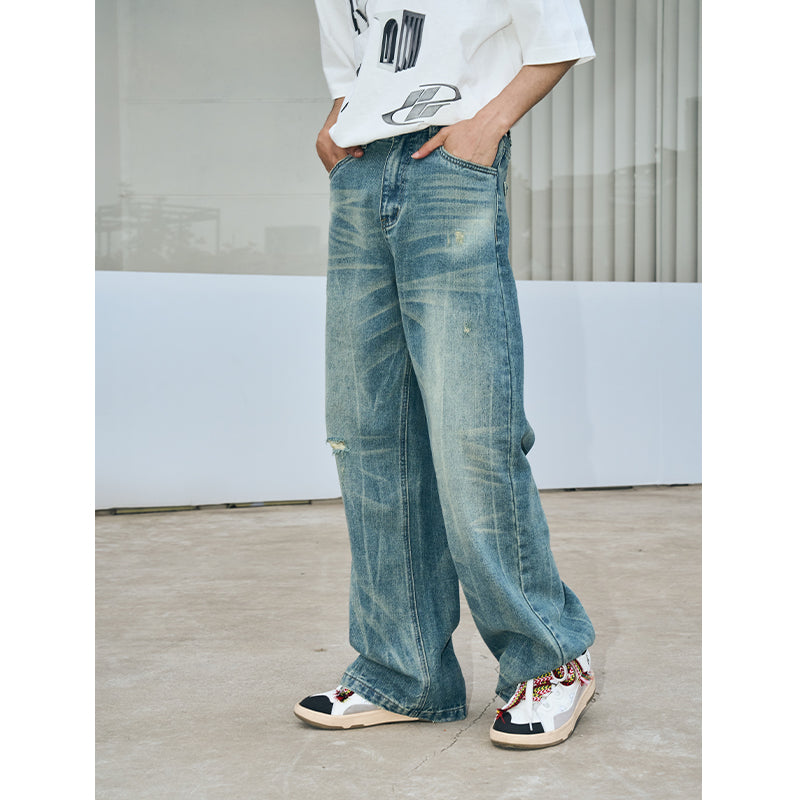 Retro Irregular Washed Denim