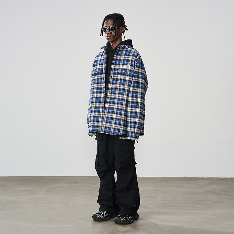 Embroidered Logo Checkered L/S Shirt
