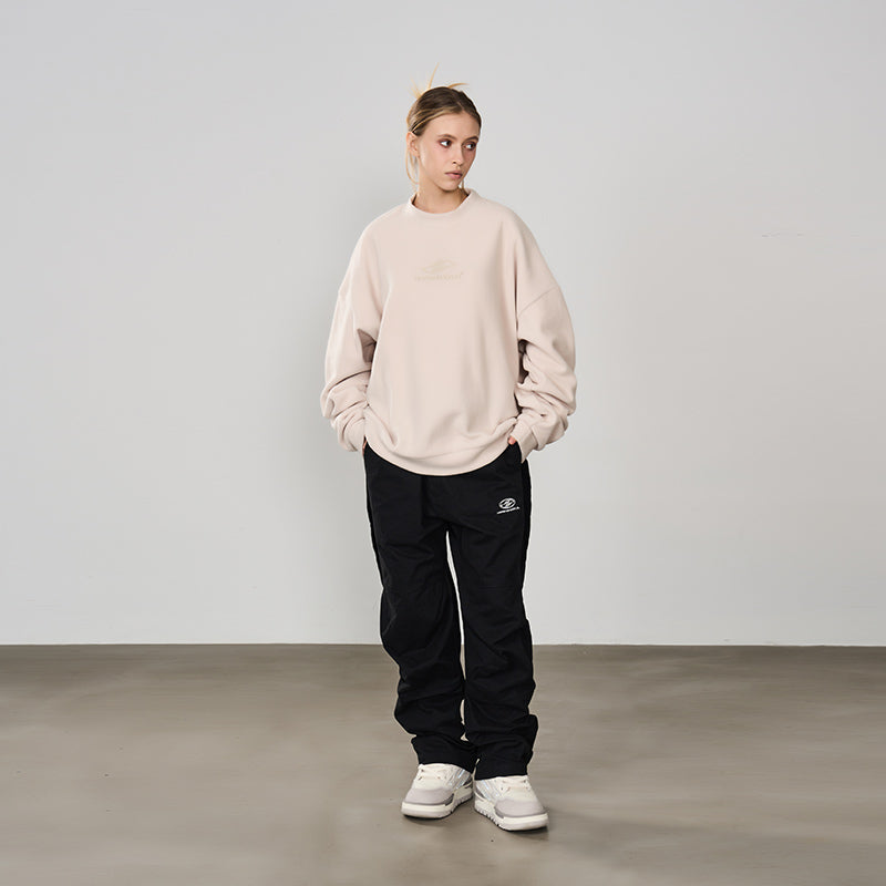 Embroidered Logo Round Neck Sweater