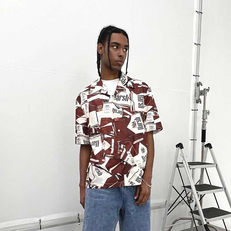 Cigarette Packs Cuban Shirt