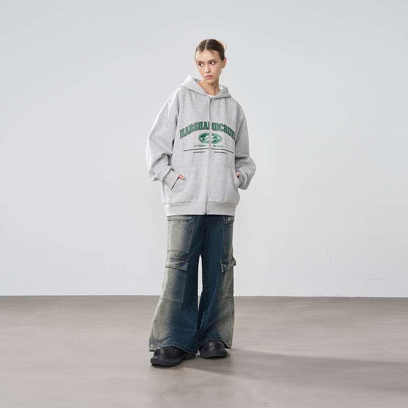 College Logo Zip-Up Hoodie – Harsh and Cruel