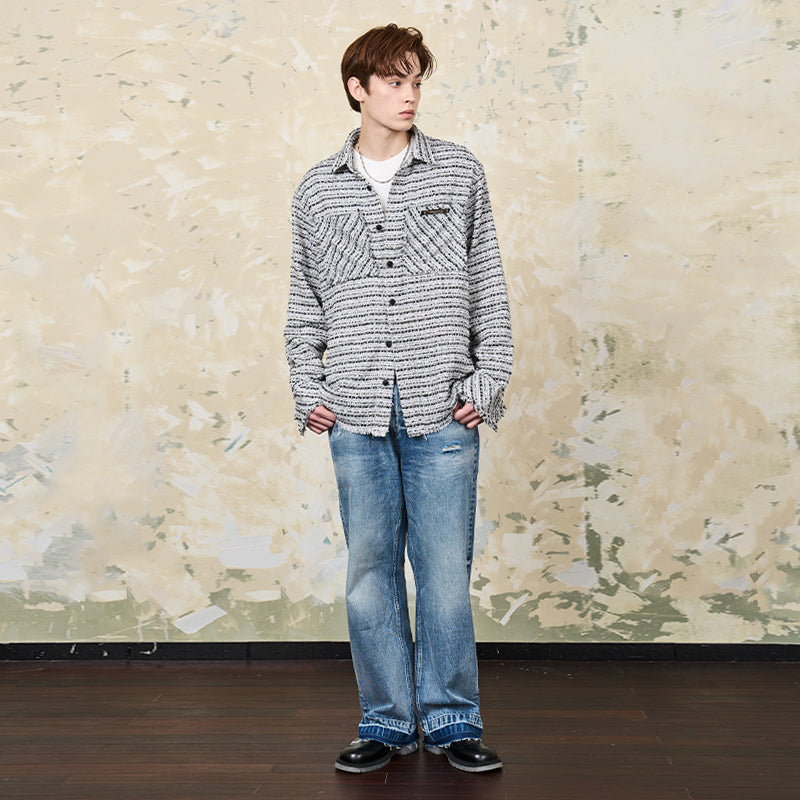 Distressed Tweed L/S Shirt