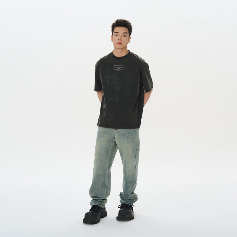 Lost Angel Embroidered Foam Print Tee