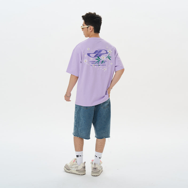 Embroidered Daisies Logo Tee