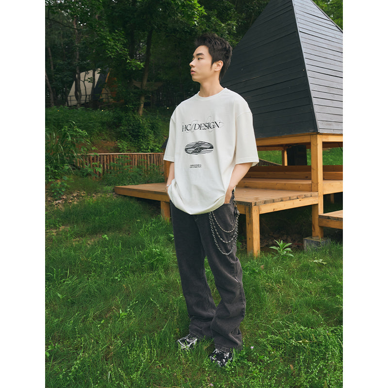 Geometric Gradient Logo Tee