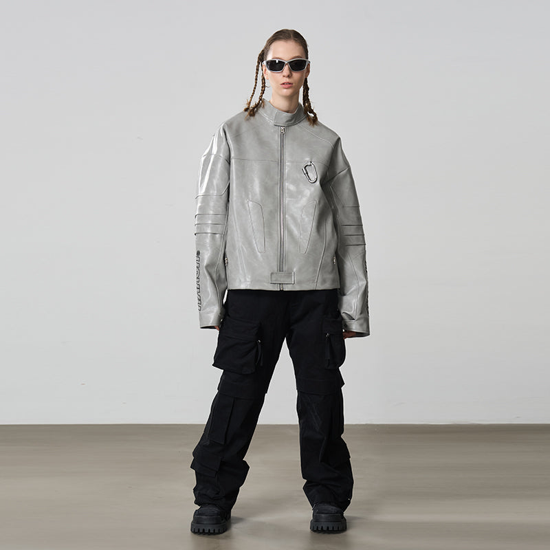 Deconstructed Patchwork Leather Jacket