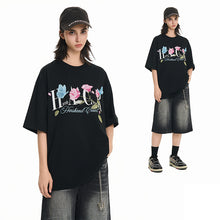 Load image into Gallery viewer, Butterfly Rose Embroidered Logo Tee
