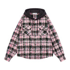 Handwritten Plaid Hooded Shirt