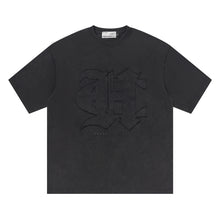 Load image into Gallery viewer, 3D Gothic Embroidery Washed Tee

