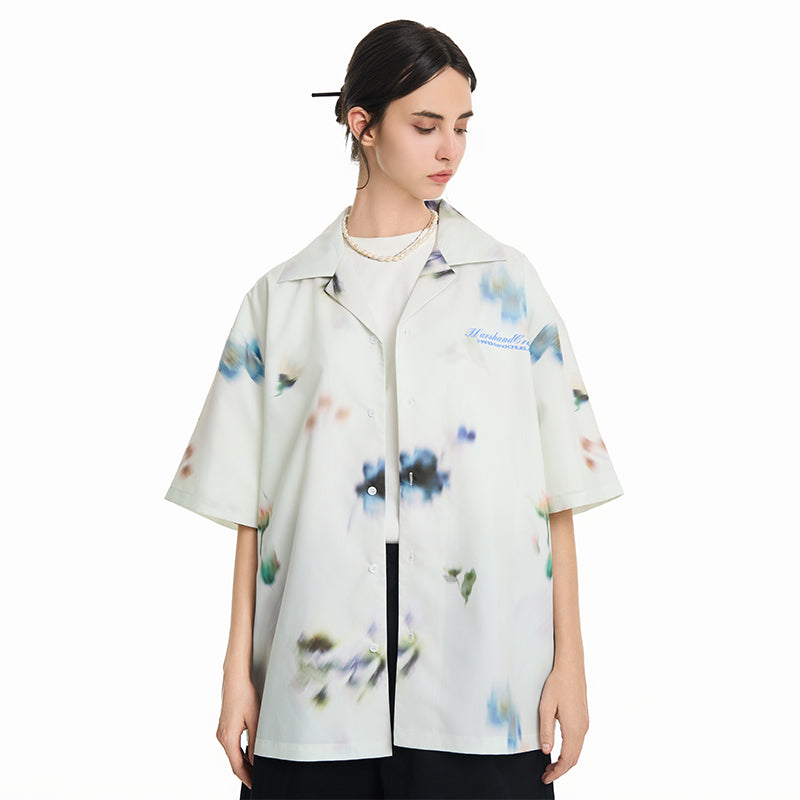 Floral Oil Painting Cuban Shirt