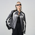 Retro Stitched Racing Leather Jacket