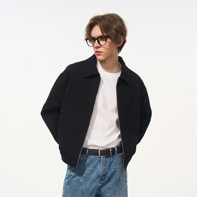 Embroidered Logo Lapel Jacket