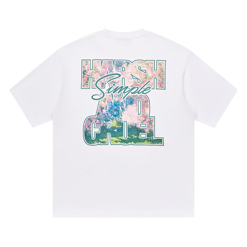 Font Art Oil Painting Floral Tee